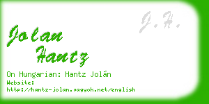 jolan hantz business card